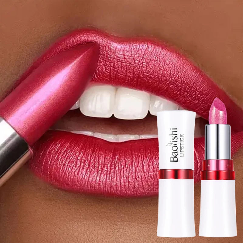 Shiny Pearlescent Lip Makeup Waterproof Last Flash Lipstick Qme