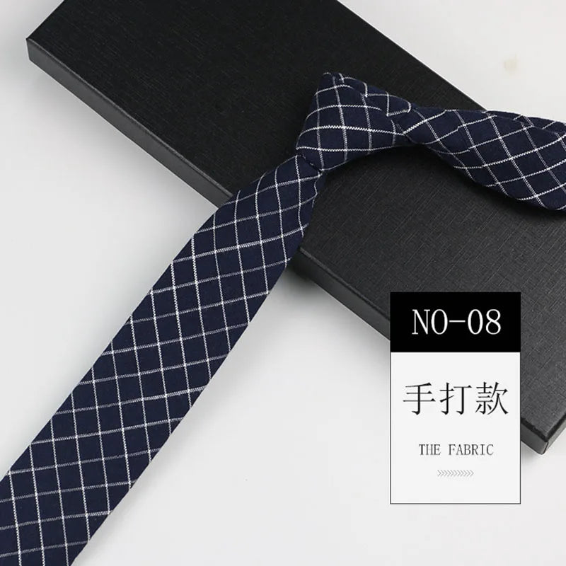 Cotton Skinny Tie Men Women Casual Plaid Strip Neck Party Business Qme RT6
