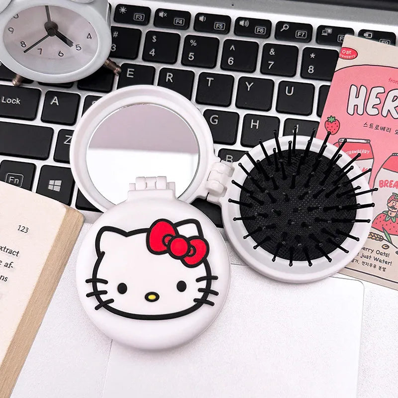 Hello Kitty Cartoon Folding Air-Cushion Comb Mini Portable Air-Cushion Comb Anti-Static Plastic Hair Comb Qme 2