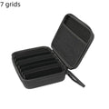 4/5/6/7/8 Compartments Adjustable Glasses Organizer Black Eyewear Case with Sturdy Dividers, Travel Sunglasses Storage Box Qme 7grids A