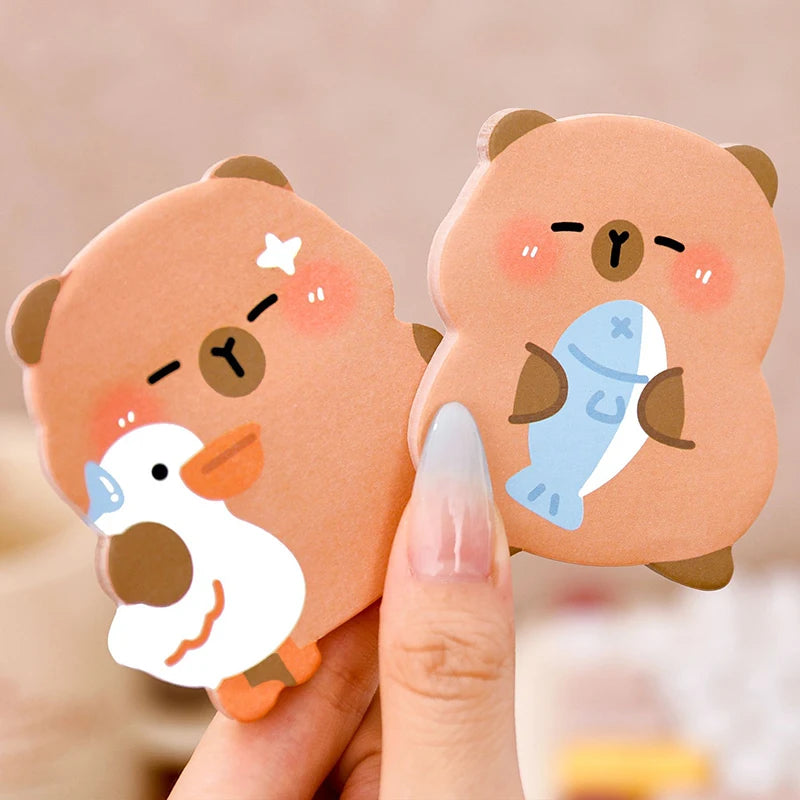 60 Sheets Capybara Post Sticky Notes High-quality Cute Reusable Qme