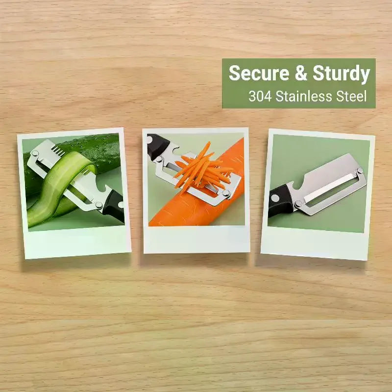 Multi Functional Vegetable Peeler Wooden Handle Peeling Slicing Qme