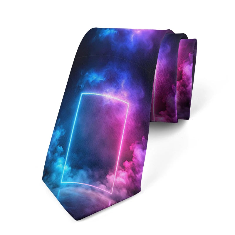 Wonderful Light Source Printed Tie Fashion Casual Novelty Men's Qme style4