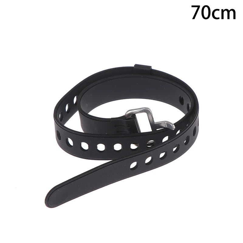 Travel Compact Tied Belt Durable Silicone Fixed Cargo Tie Down Qme 70CM Black