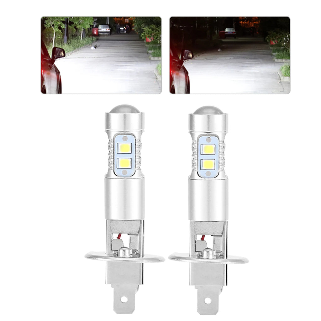 2x H1 6000K Super White 3‑5W LED Fog Light Bulbs Kit Fog Driving Light Fog Driving Light Fog Light Car Fog Light LED Fog Light Qme