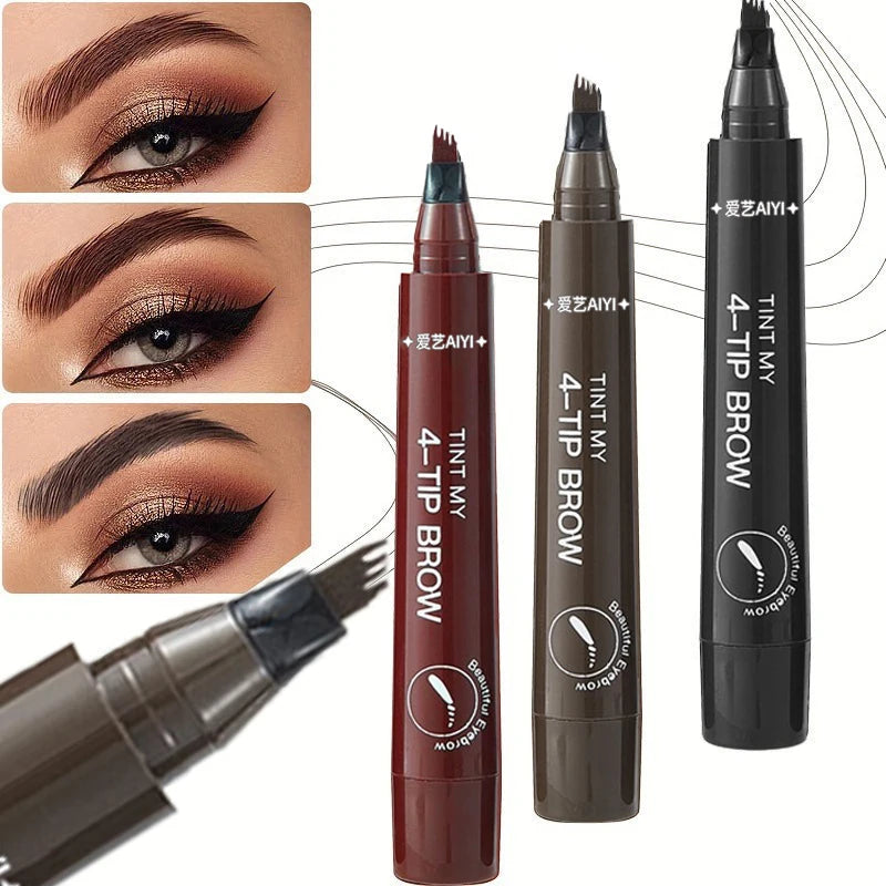 Waterproof Eyebrow Pen Microblading Pencil 4 Split Head Natural Qme