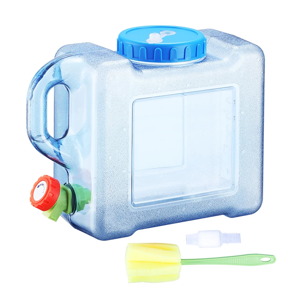 5L Water Container with Faucet Camping Water Container Portable Multipurpose for Outdoor Hiking Travel Emergency Qme 5LL