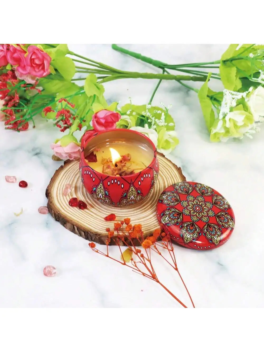 Handmade DIY Jarred Scented Candle Home Bedroom Air Freshener Qme 1pc JP persimmon