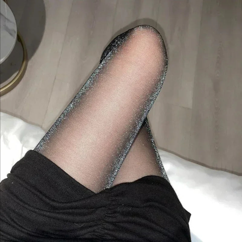 Shiny Sexy Black Stockings Pantyhose Transparent Tights Charming Qme