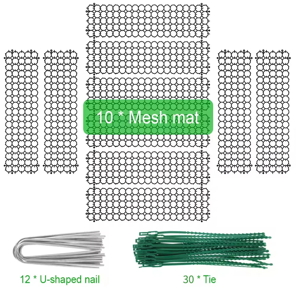 6/10Pcs Garden Prickle Strip Dig Stop Cat Repellent Deterrent Mat Anti-cat Prickle Strips Keep Cat Away Digging Climbing Spike Qme 10pcs