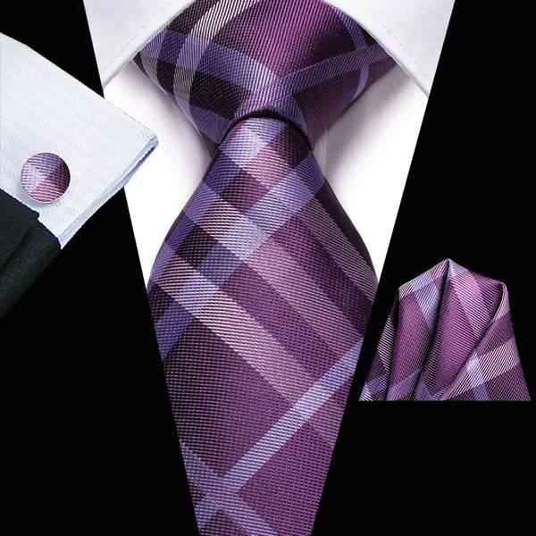 Professional Mens 3-Piece Suit Necktie Pocket Square Cufflinks Qme DPTH-LDSN3455