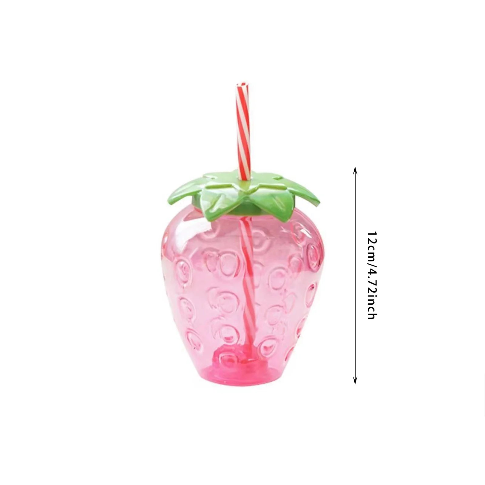 Plastic Strawberry Straw Casual Milk Tea Cup Office School Portable Water Bottle Creative Holiday Gift (Cannot Put Hot Water) Qme
