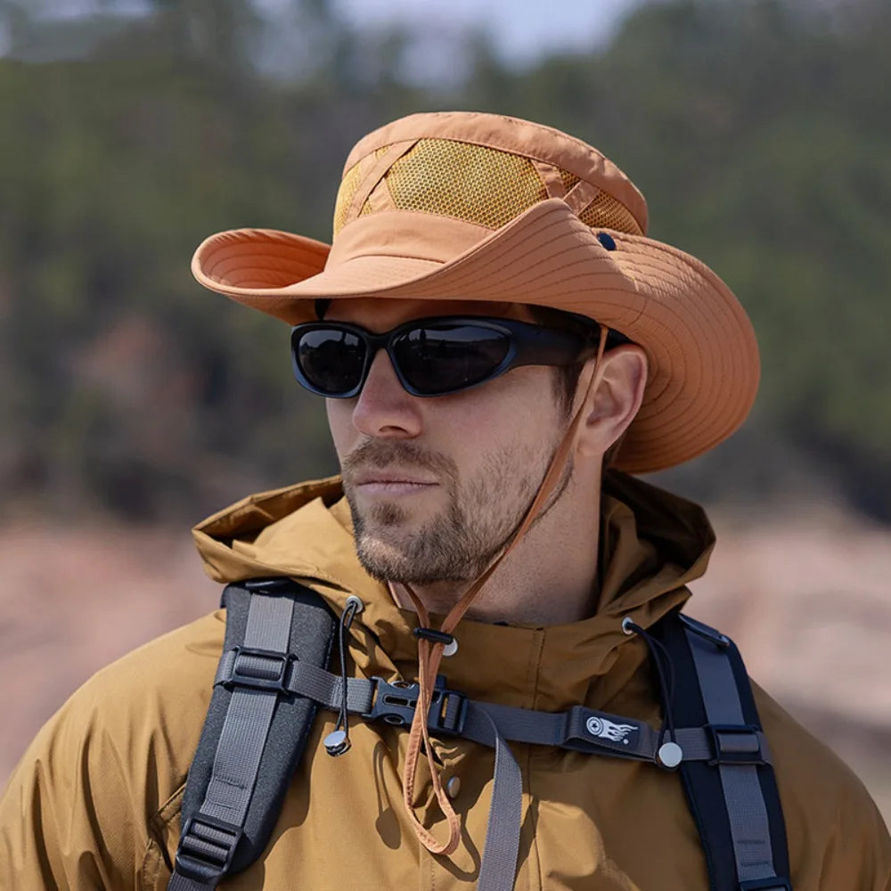 Creative Nylon Mesh Fisherman's Hat Quick-dry Waterproof Portable Hiking Cap Sunscreen Soft Folding Bucket Hat Man Woman Qme