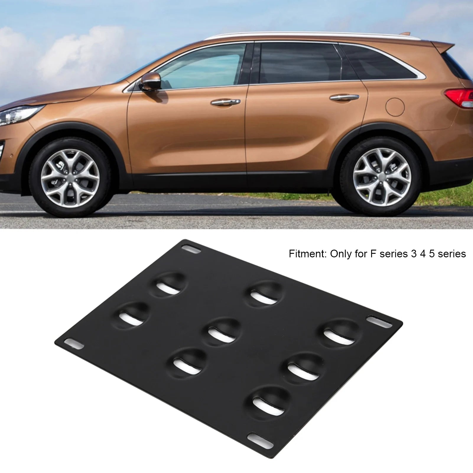 License Plate Holder License Plate Holder Car Front Bumper Tow Hook License Plate Mount Bracket 8 Holes Adjustable Holder Qme