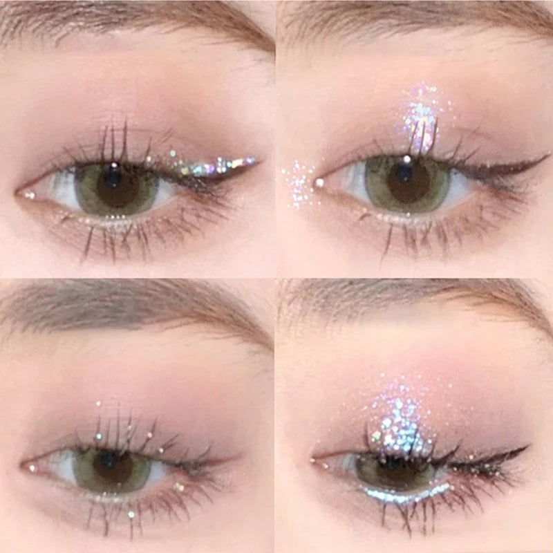 Sparkling Pink Sequins Liquid Eyeshadow Pigmented Shimmer Eye Liner Pointed Pen Loose Glitter Glue For Eye Crystals Makeup Tool Qme