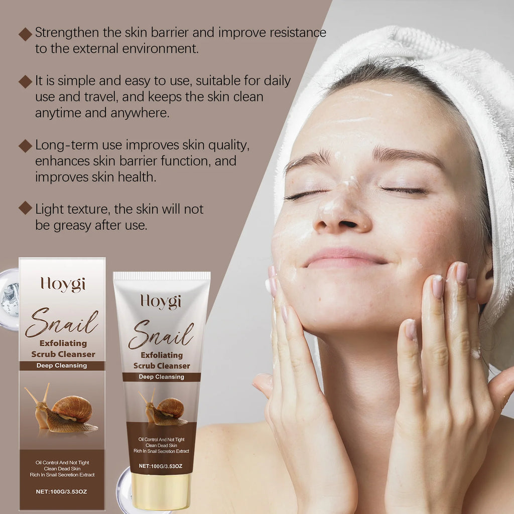 Snail Exfoliating Scrub Cleanser Contains Snail Mucin Gentle Cleansing Skin Brighten Effectively Remove Makeup Nourish Face Wash Qme