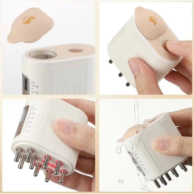 Electric Scalp Massager Hair Oil Applicator Brush Hair Regrowth Styling Solution Guide Comb Hair Scalp Treatments Tool brush Qme