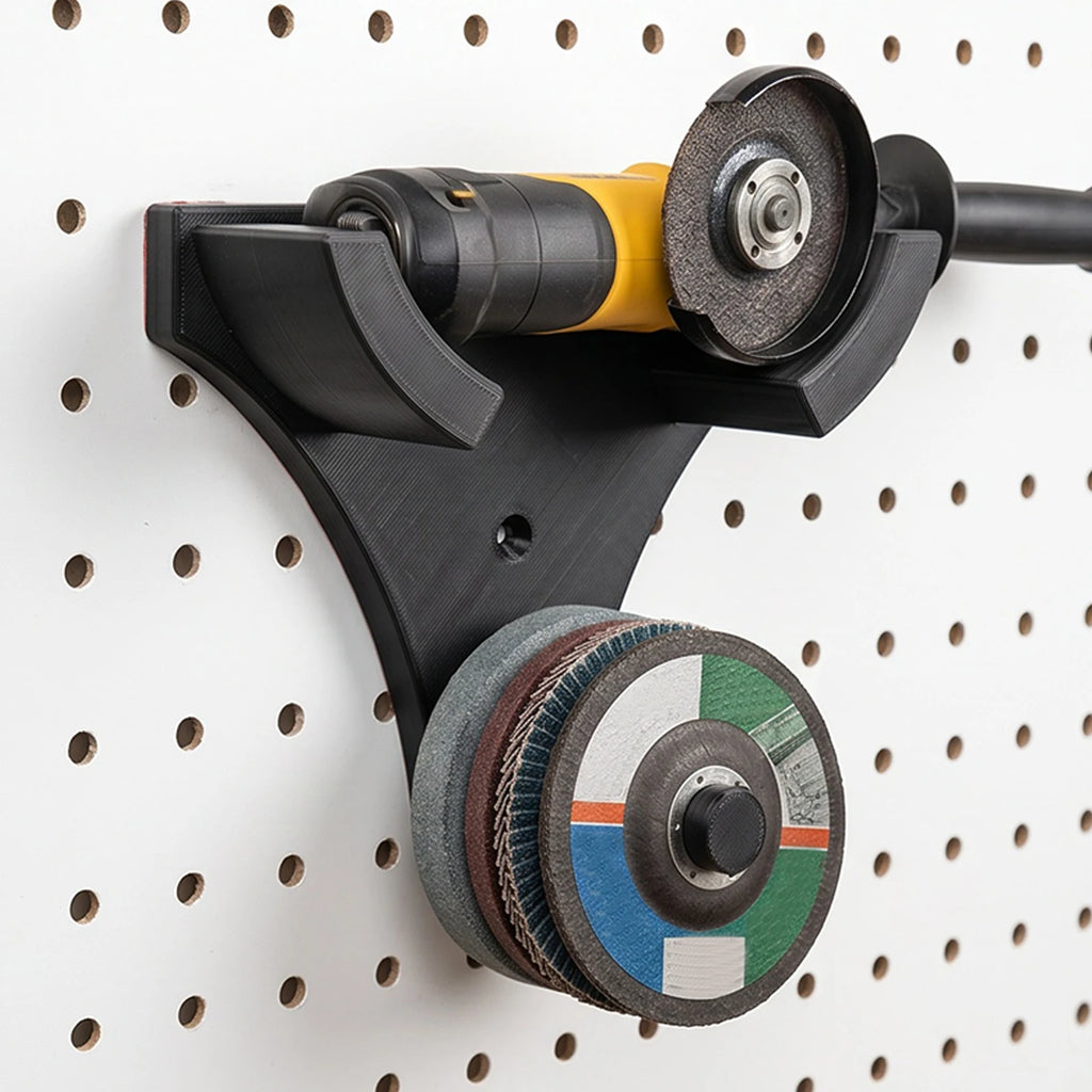 Wall Mount Angle Grinder Holder with Disc Storage Wall Mount Tool Rack Grinder Organizer Stand for Workshop Garage Garden Use Qme