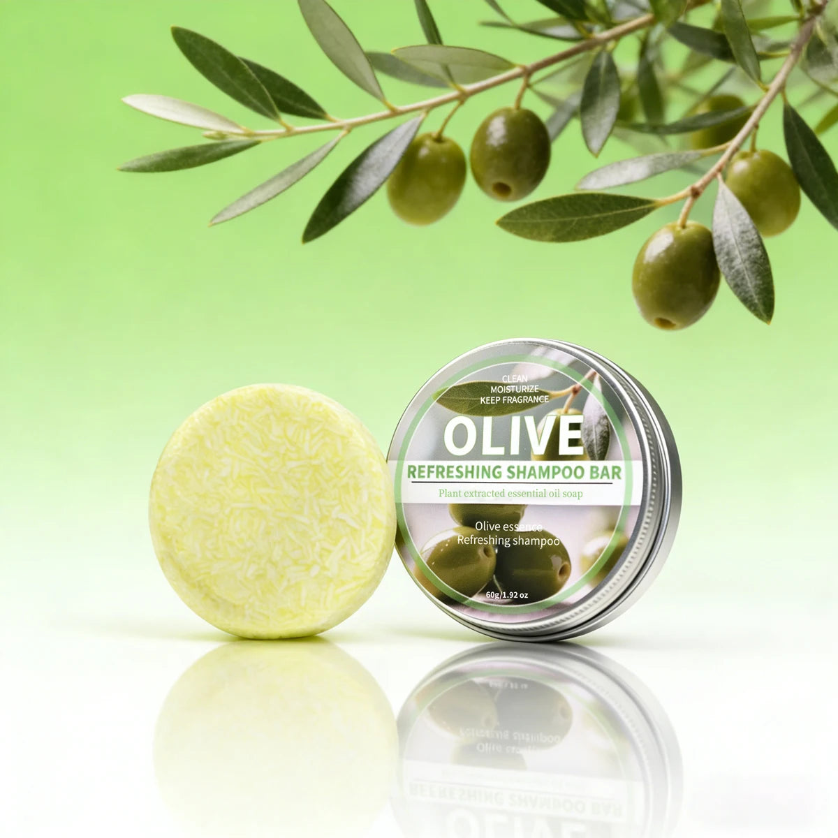 Olive Shampoo Bar Extract Essence Black Soft Deep Cleaning Hand Soap Qme 60g