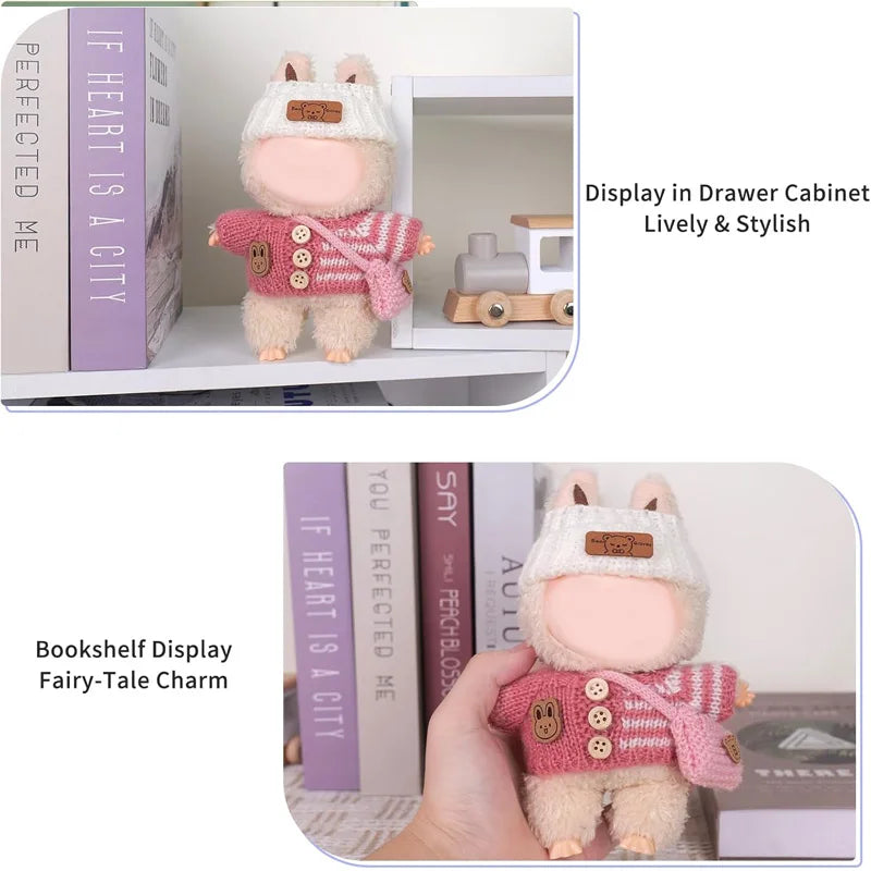 Labubu Crochet 3-Piece Clothing Set, Suitable for 15-17cm Dolls (Accessories Only) - Fashion Accessories Qme