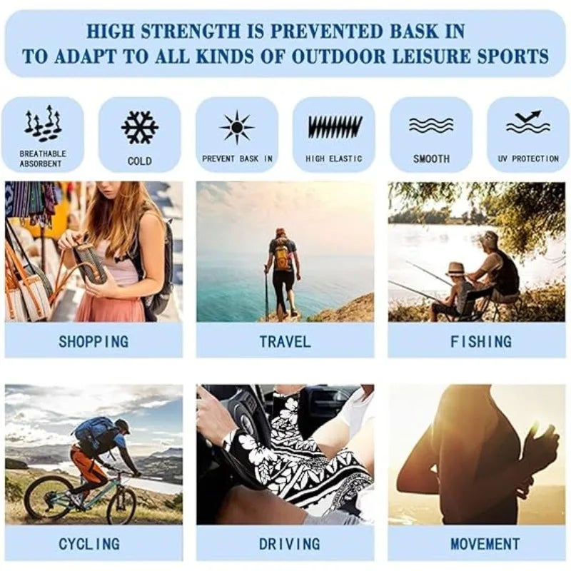 Unisex Tattoo Arm Sleeves Cover Arms Sun Protection UV Cool Print Qme