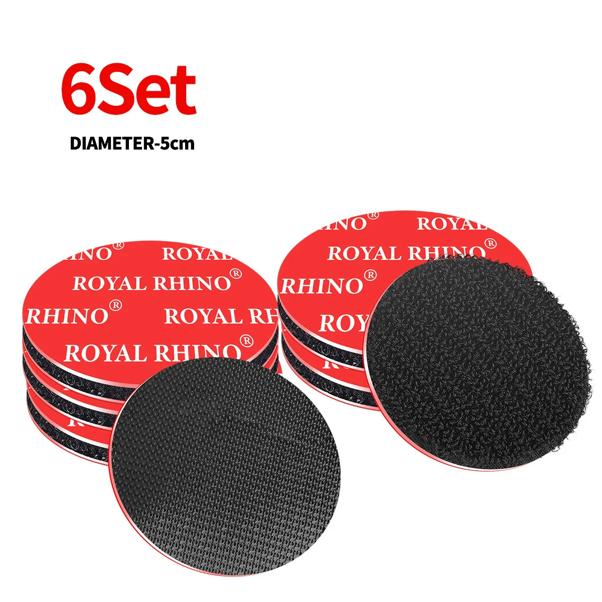 High-Adhesion Hook & Loop Pads Self-Adhesive Backing for DIY Floor Pads High Adhesion Heat-Resistant Hook and Loop Fasteners Qme 6set-diameter-5CM