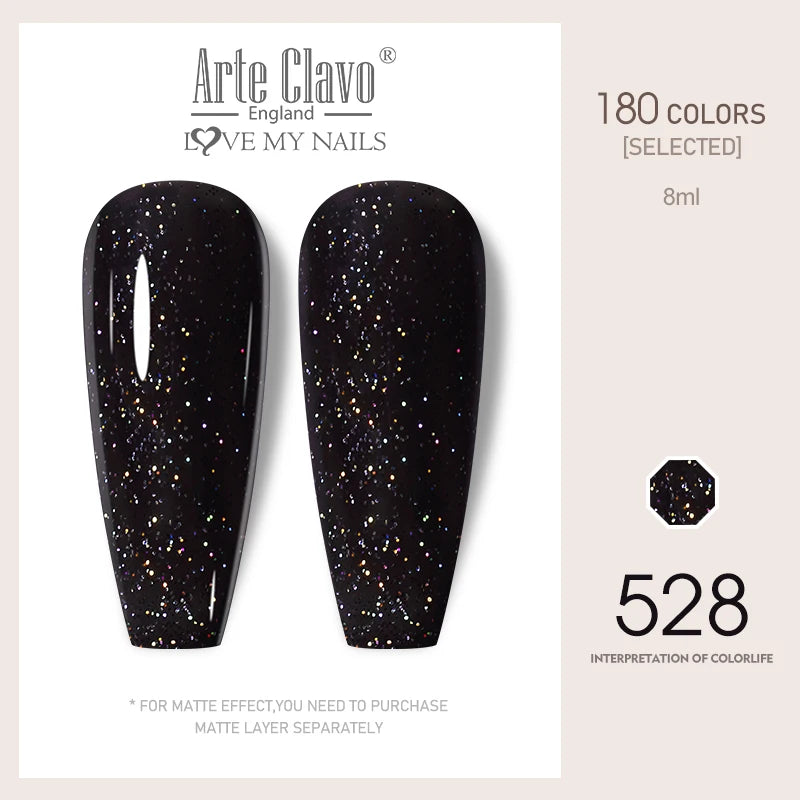 Arte Clavo Colorful Glitter Series UV Gel Nail Polish Sequin Soak Off