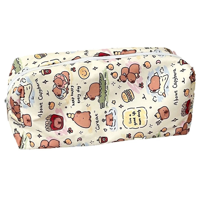 Capybara Pencil Case Cute Stationery Bag Student Cartoon Large Qme Onesize