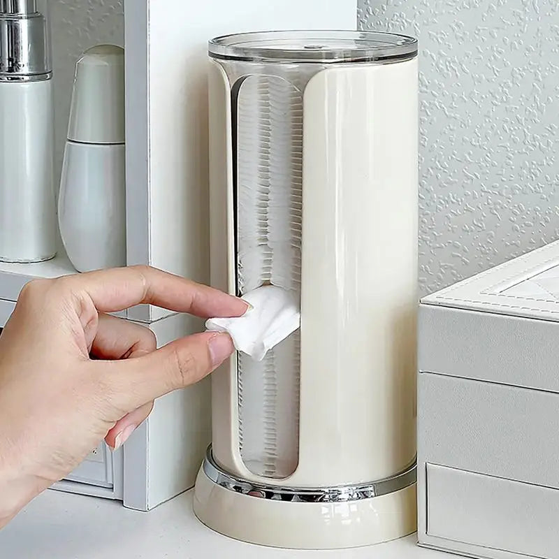 Cotton Pads Holder Two Cylinder Cotton Pads Organizer Dispenser Bathroom Canisters Storage Containers Display Stand For Bathroom Qme