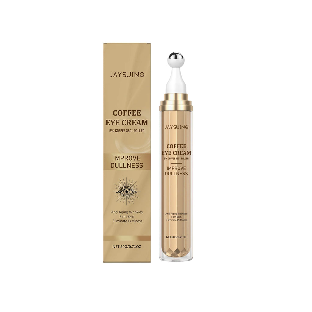 Caffeine Firming Eye Cream Fade Dark Circles Anti-Puffiness Lighten Fine Lines Under The Eyes Remove Eye Bags Roller Eye Massage Qme 20g Boxed