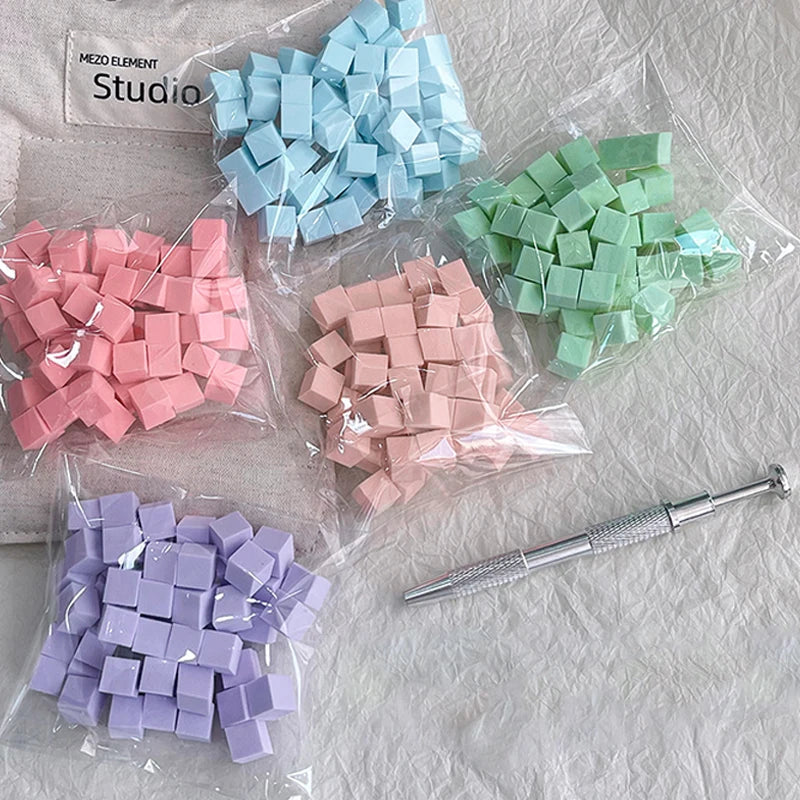 50 Square Nail Art Sponge Gradient Brushes Gel Polish Design Manicure Qme