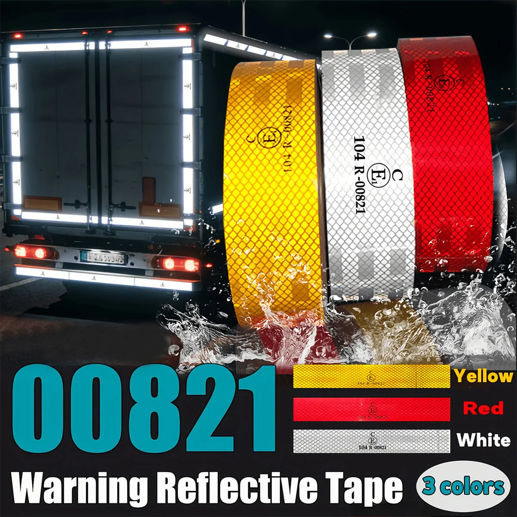 High Intensity Reflective Adhesive Tape 5cm*5m Diamond Grade Red White Yellow Waterproof Car Stickers Reflectors Strip For Truck Qme