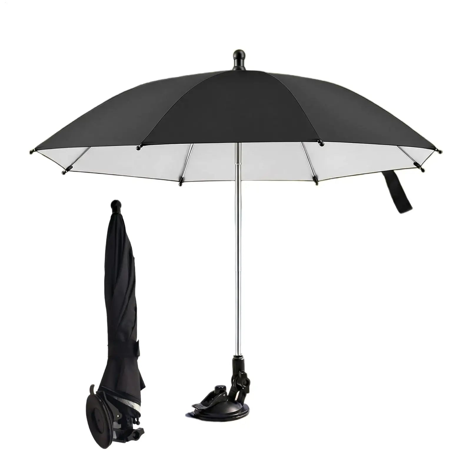 Table Top Umbrella Portable Adjustable Suction Cup Base Sun Protection Mini Drink Umbrella With Base for Terrace Beach Trip Qme