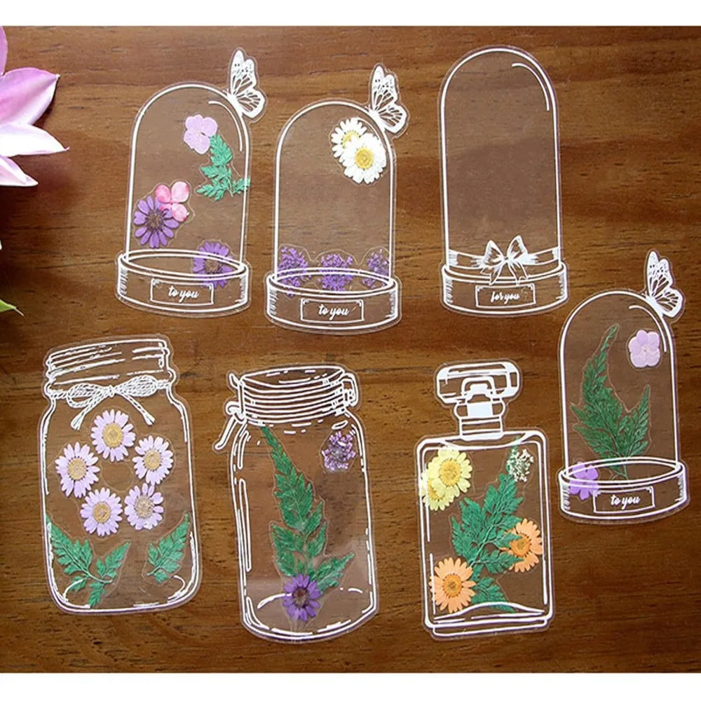 100 Transparent Petal-Shaped Bookmarks, Elegantly Designed with Handcrafted Petals, Perfect for Book Lovers Qme