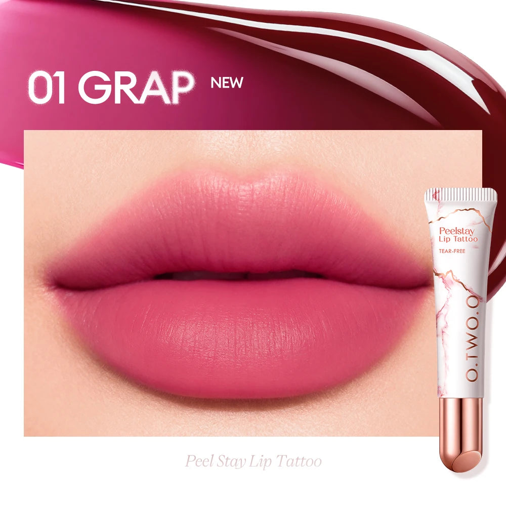 O TWO Lip Stain Tattoo Peel-off Highly Pigmented 48h Color-lock Qme 01 Grape China Mainland