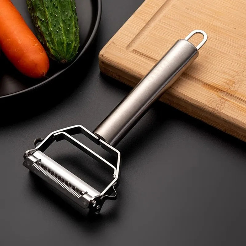 Kitchen Vegetable Peeler Stainless Steel Melon Planer Double-Head Peeler Household Multiple-Function Fruit And Vegetable Peeler Qme