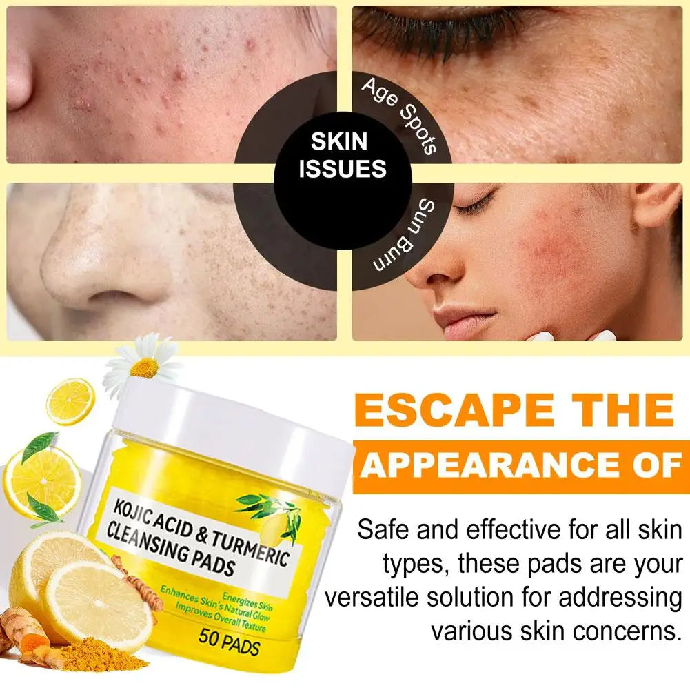 Turmeric Cleansing Pad Kojic Acid Sponges Exfoliating Pads-acne Scars Qme