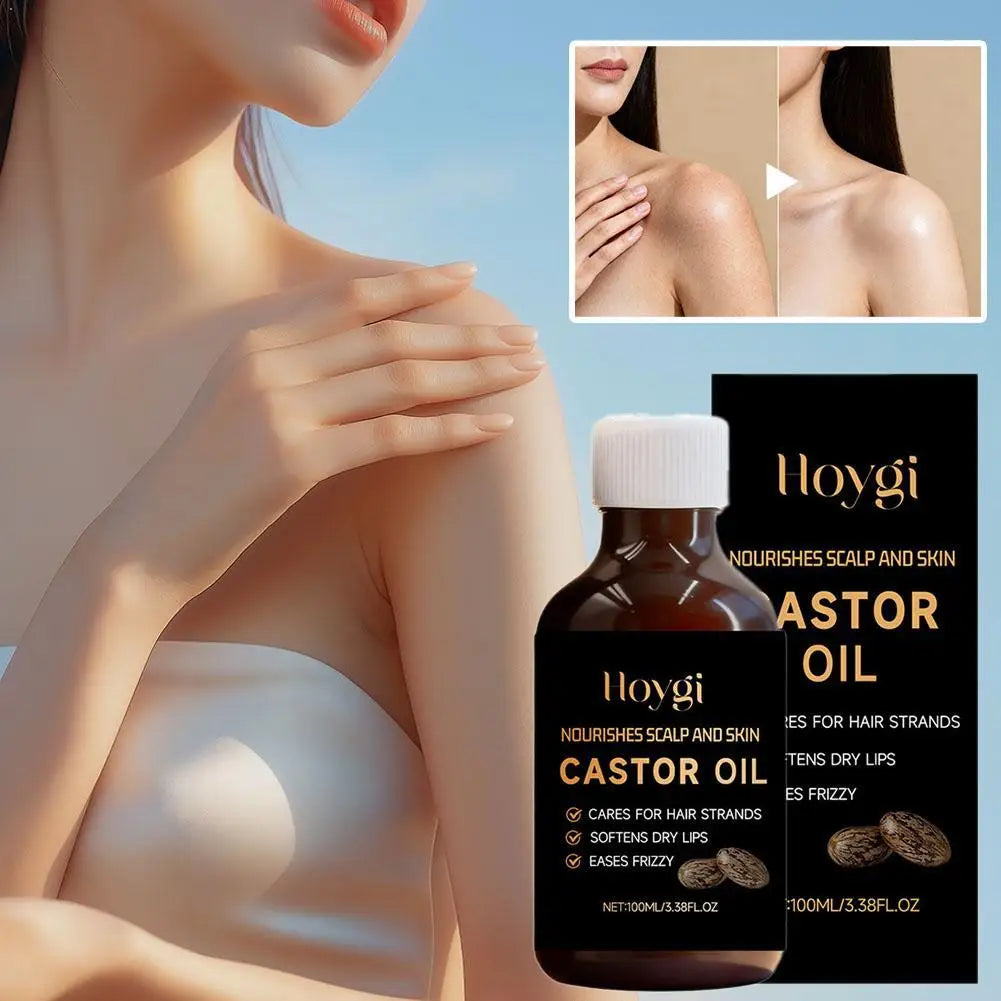 Body Care Essential Oil Castor Seed Lightweight Nourishing Skin Hydrate Eases Frizzy Softens Skins Non-greasy Nursing Hair Serum Qme