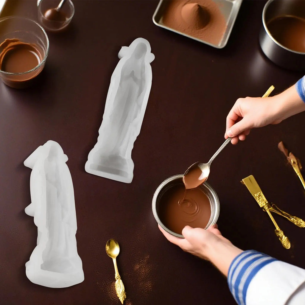 Silicone Candle Molds Soap Religious Decor Craft Supplies Mary Statue Qme