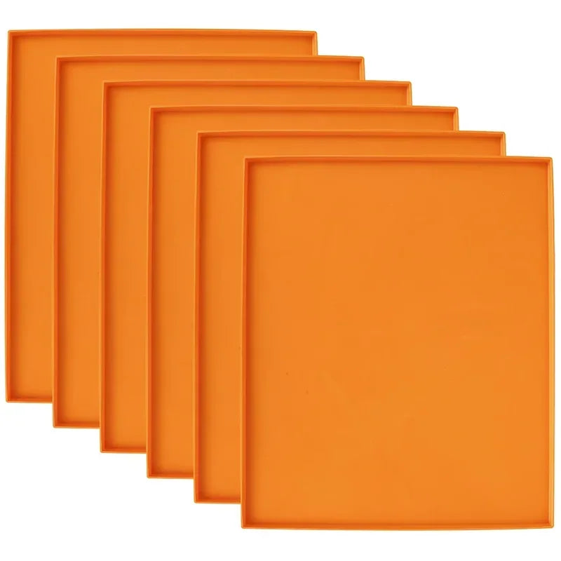 4/6PCS Silicone Non-stick Baking Tray with Edge Dehydrator Sheets Dehydrator Mats for Fruits Meat Vegetables Kitchen Accessories Qme 4Pcs