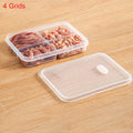 Plastic Freezer Food Storage Box Fridge Sealed Fresh-keeping Boxwith Qme 4 grids