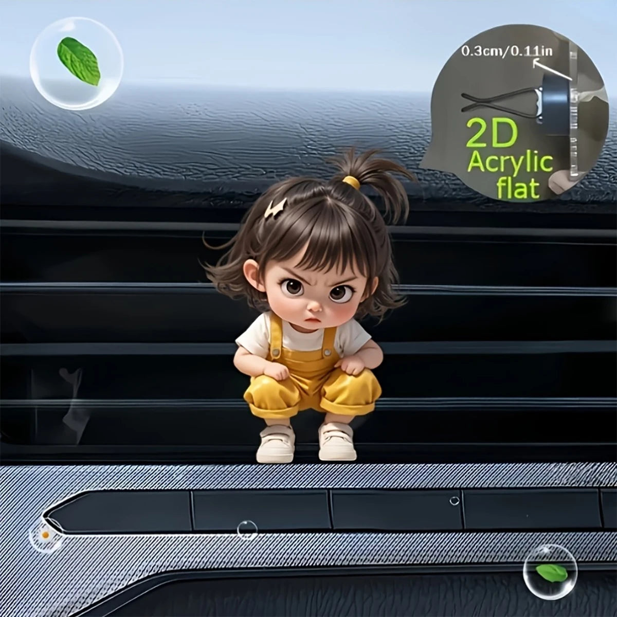 Cute Little Girl Acrylic Car Vent Clip Decoration Fragrance Diffuser Qme