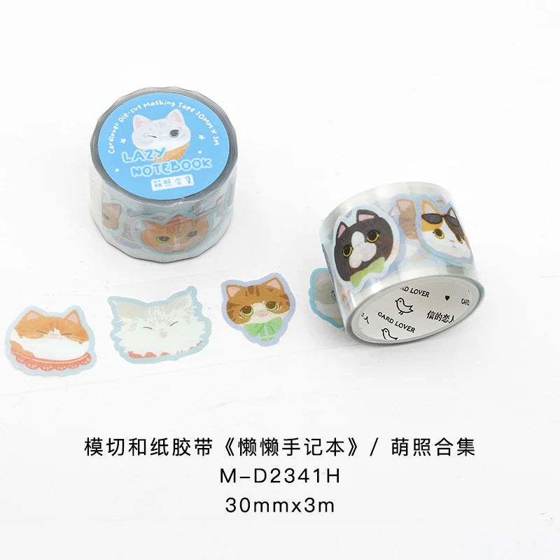 Kawaii Cartoon 30mm*3m PET Tape - Creative DIY Masking Tapes for Journaling Gadget Wrapping Collage Scrapbooking School Statione Qme D4 3m per roll
