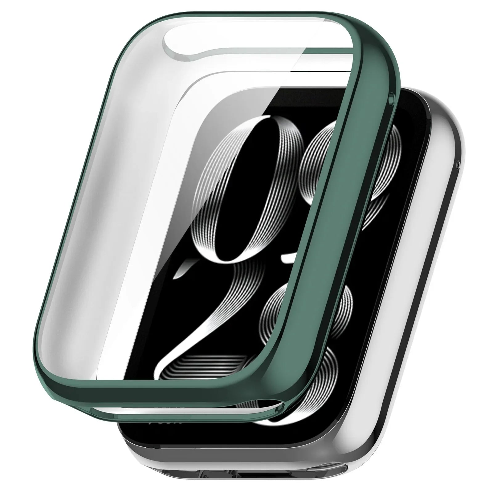 Plating TPU Case for Xiaomi Band 8 Pro 7 Pro Smart Band Full Cover Tempered Glass Screen Protector for Xiaomi Band 8 Pro Case Qme green For Mi Band 8Pro