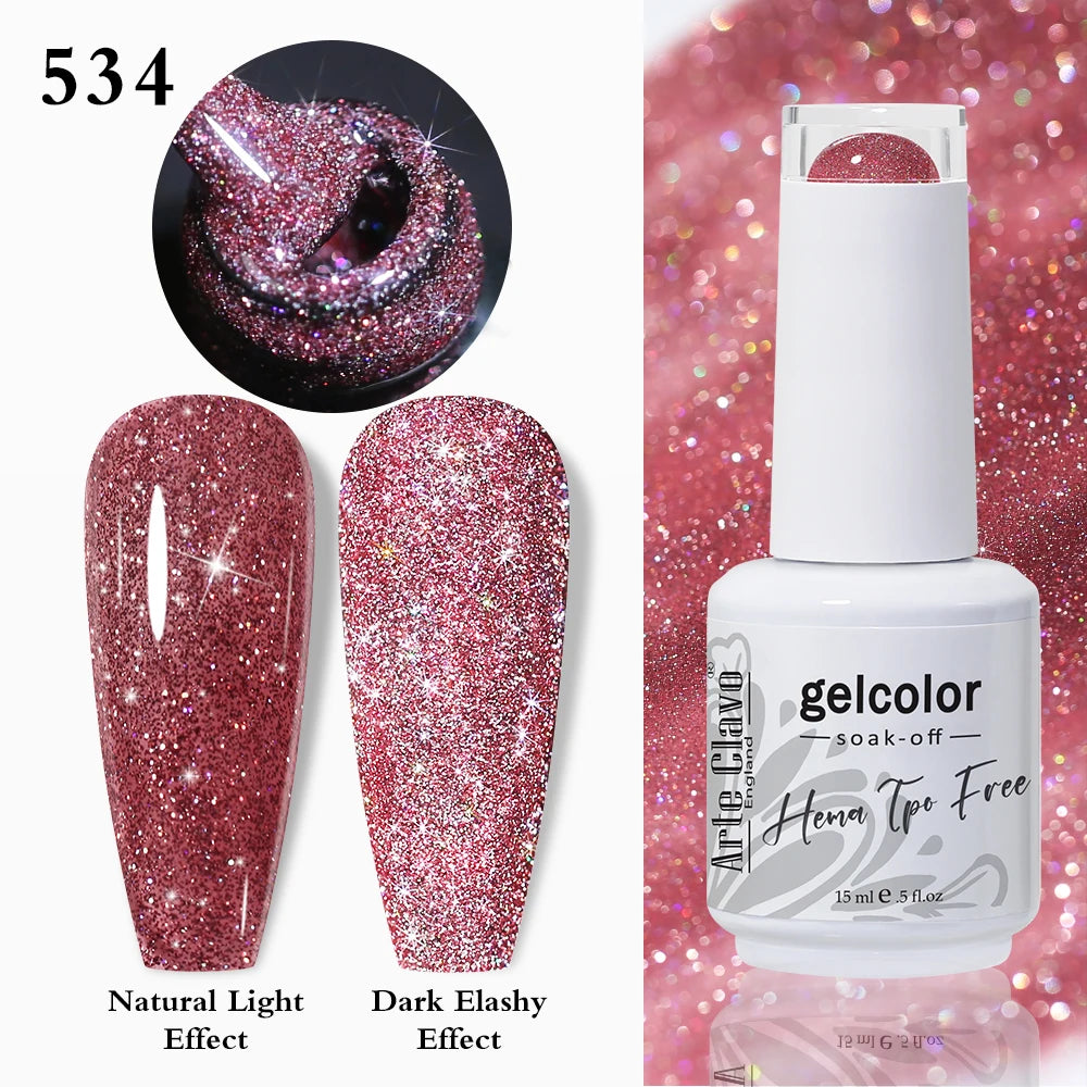 Arte Clavo Crystal Crushed Diamond Pink Blue Gel Nail Polish 2026