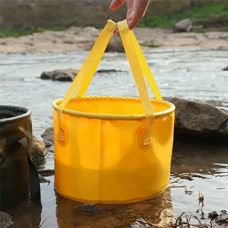 Collapsible Bucket with Handle, 5 Gallon(20L), Portable & Ultra Lightweight Outdoor Basinr Camping Travel Portable Picnic Bucket Qme