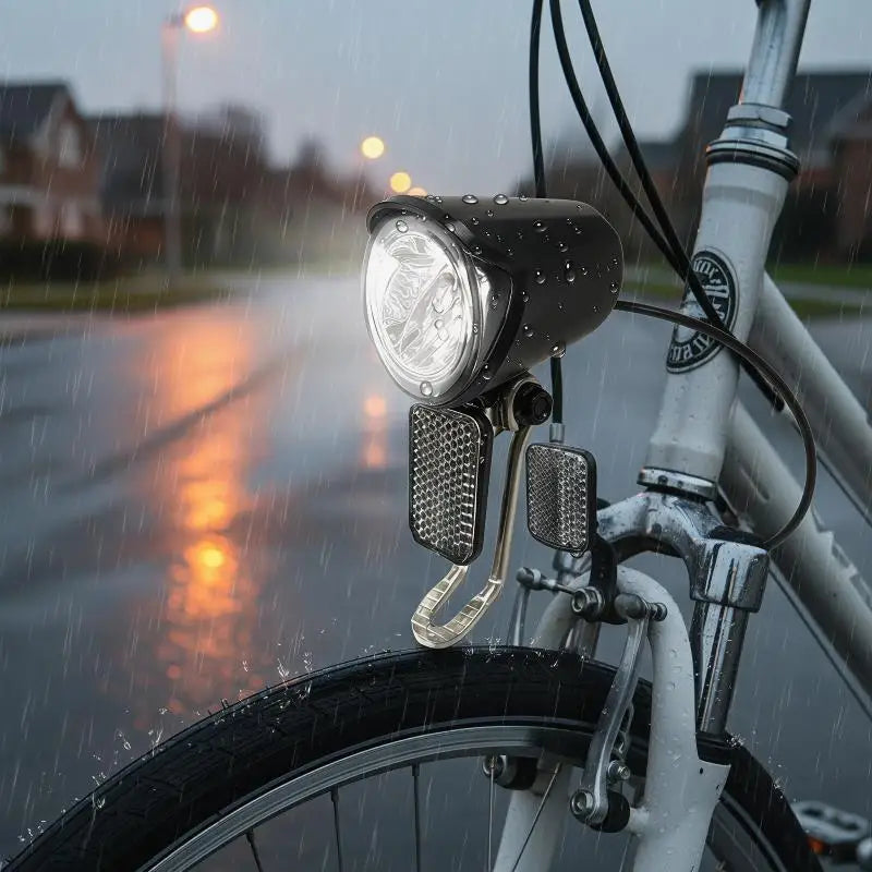 6V-60V Electric Bicycle LED Lighting Headlight Black ABS Waterproof Qme