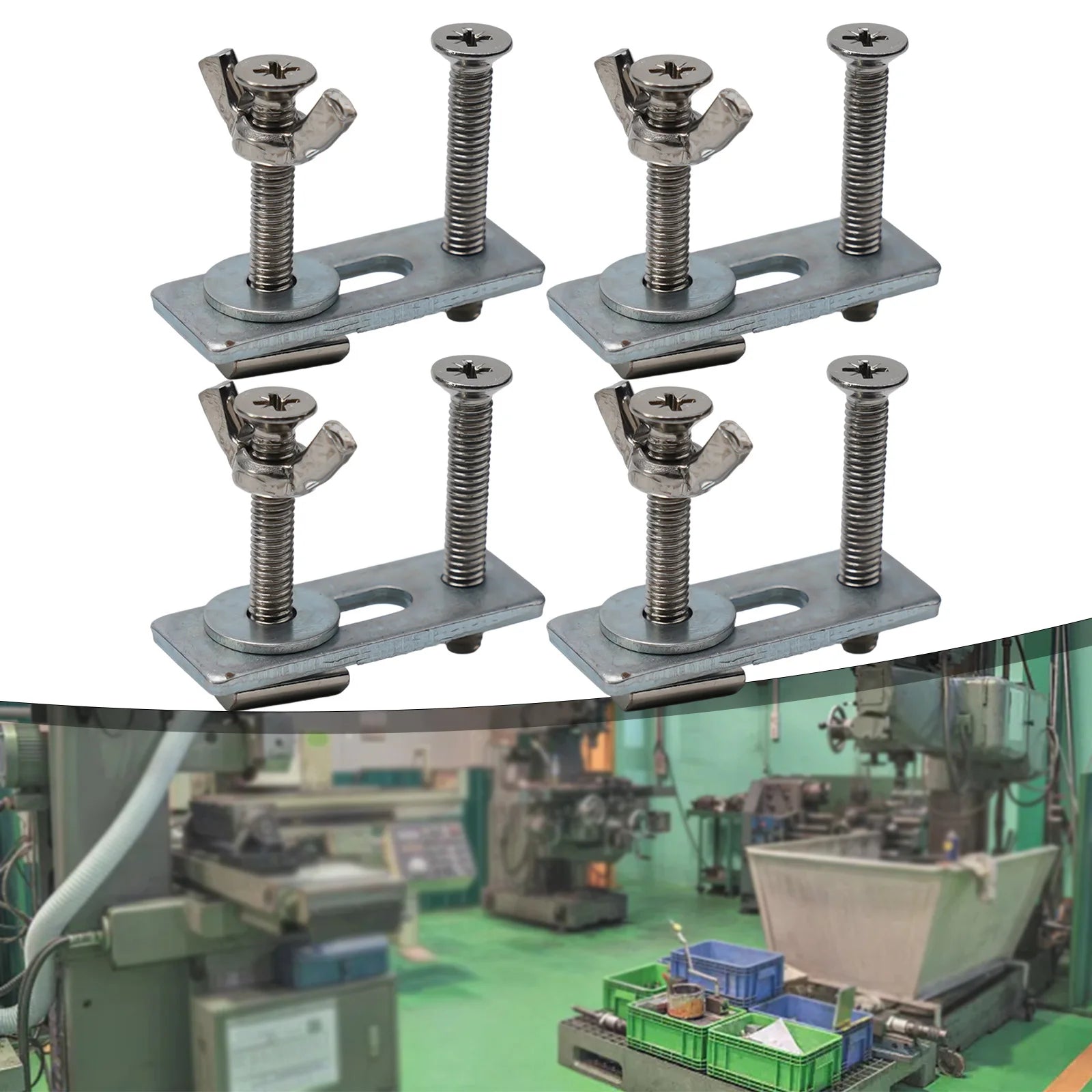 4 Set M6 T Track Hold Down Clamps For 3018-PRO 3018-MX3 3018-PROVer 1810-PRO CNC Router Plywood Engraving Machine Woodworking Qme