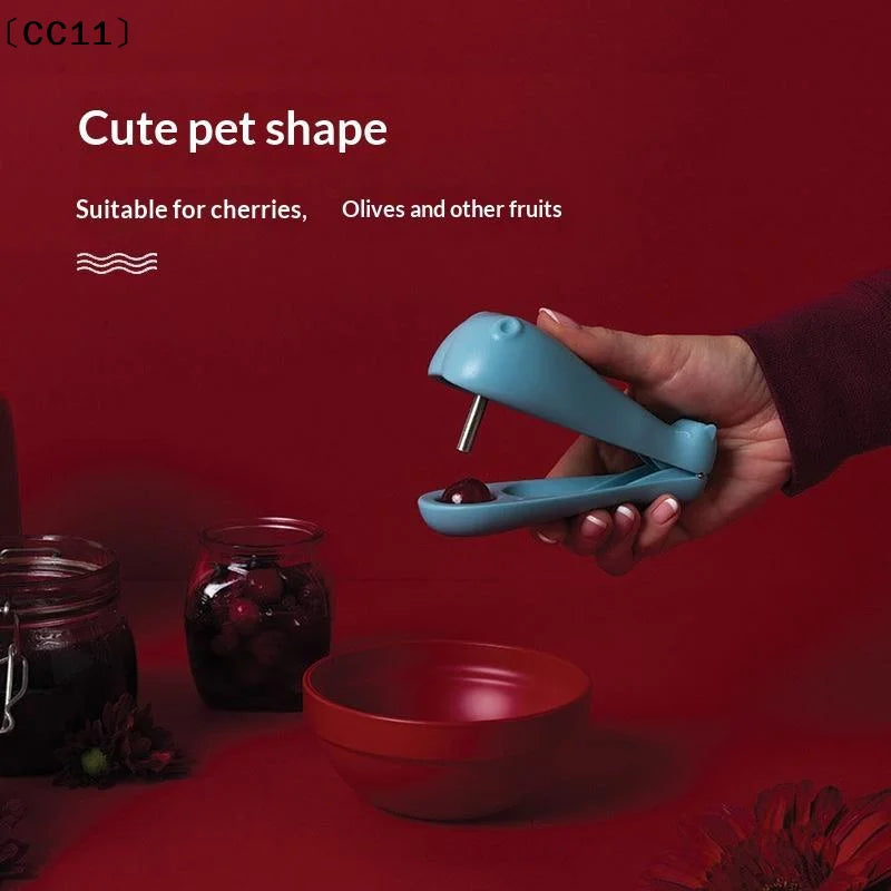 Cute Whale Shaped Cherry Pitter Stainless Steel Corer Easy Grip Qme
