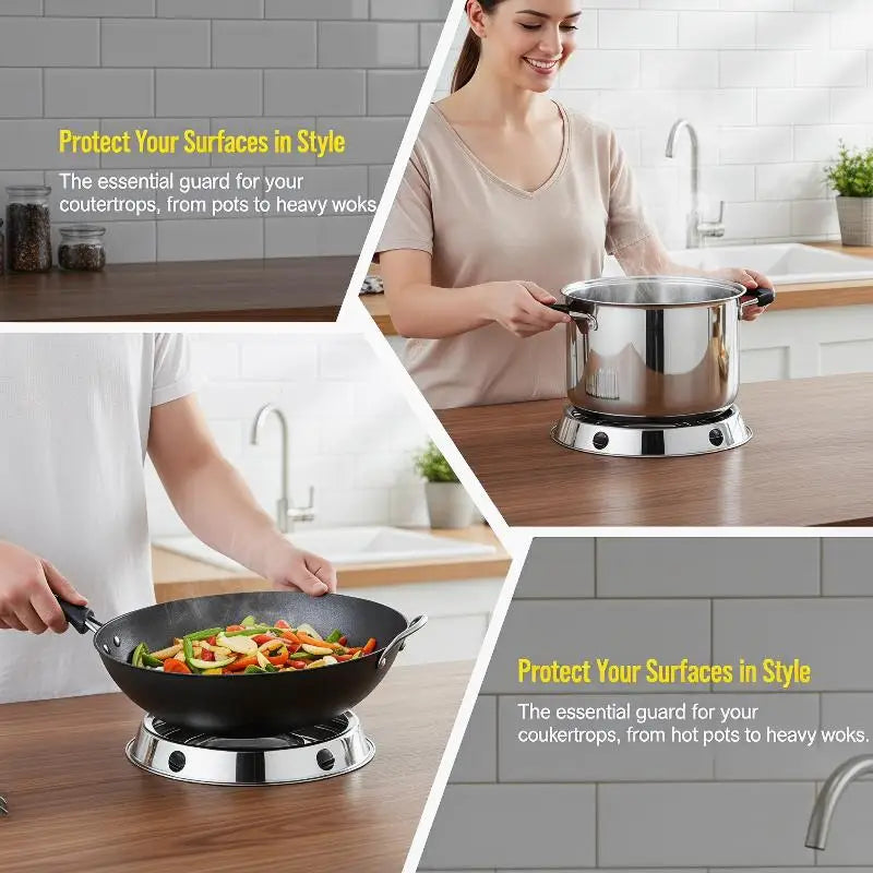 Stainless Steel Wok Ring Pot Holder Gas Stove Rack Heat Insulation Qme